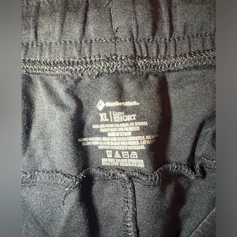 Member’s Mark Luxe Black Athletic Shorts with Stretch Fabric Drawstring Size XL - Picture 2 of 7
